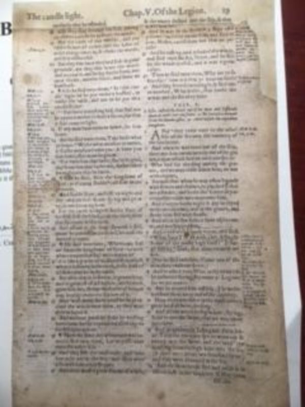 1560 Geneva Bible First Edition Leaf by Bible