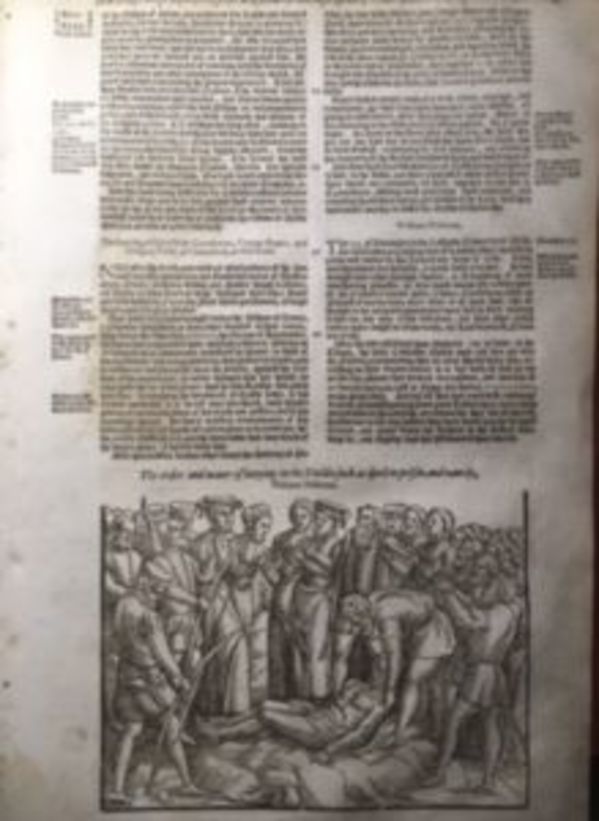 1597 Foxe's Book of Martyrs.folio size with large woodcut. by Bible