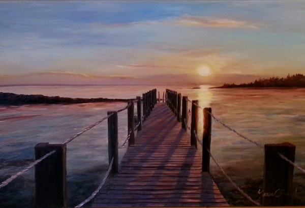 Sunset Over Newagen  or Cuckold's Dock by Maria Boord