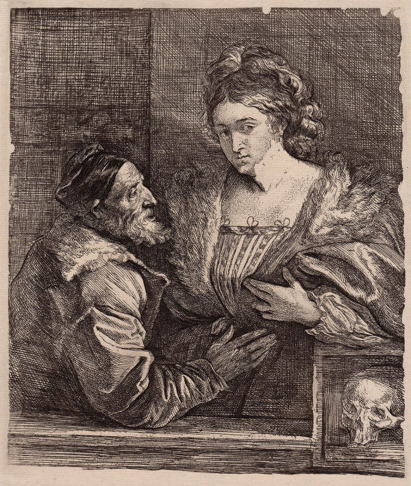 Titian Self Portrait With a Young Woman after van Dyck by Amand Durand