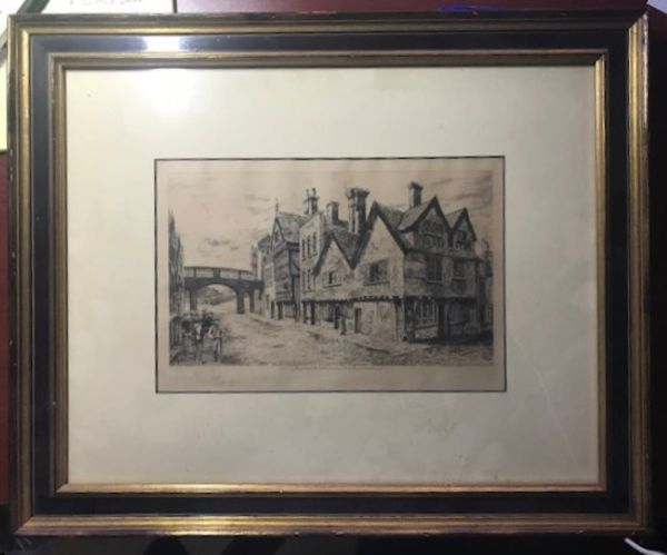 King Edgar Inn etching by Elizabeth Piper