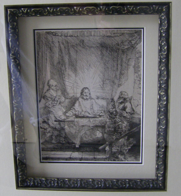 Christ at Emmaus-Large Plate by Rembrandt Rembrandt Harmenszoon van Rijn