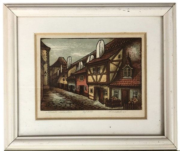Slovakian Lithographs-Town: 1 of 2 by Anna Hawzcova?