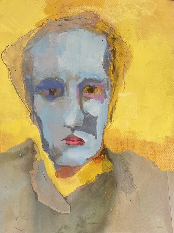 Blue Face -Yellow Sky by James Singelis