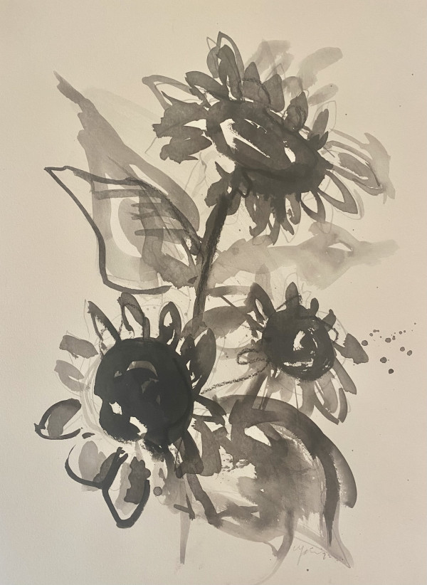 sunflower in ink I
