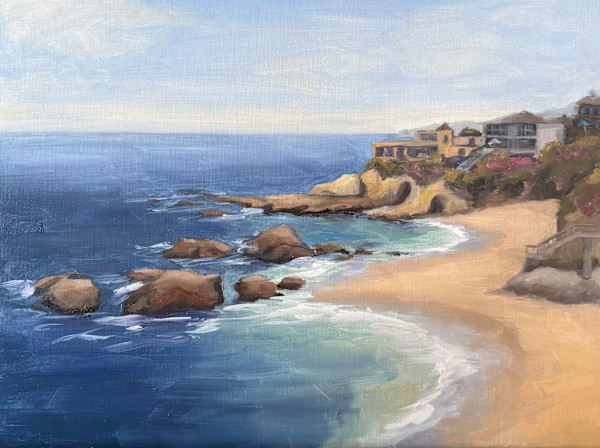 12x24" Woods Cove, Laguna Beach by Vanessa Rothe