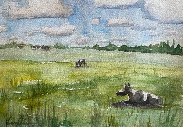 European Landscape with Cows by Vanessa Rothe