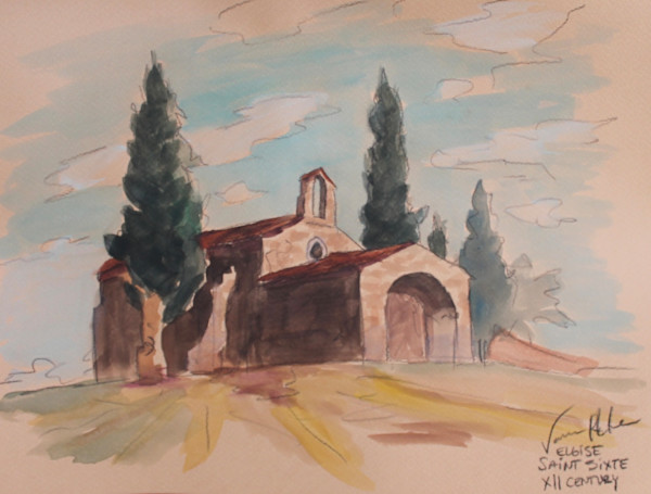 Sketch Saint Sixte, Provence by Vanessa Rothe