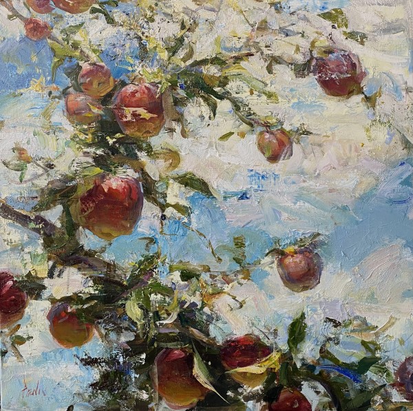 Apples Under a Cloudy Blue Sky by Derek Penix