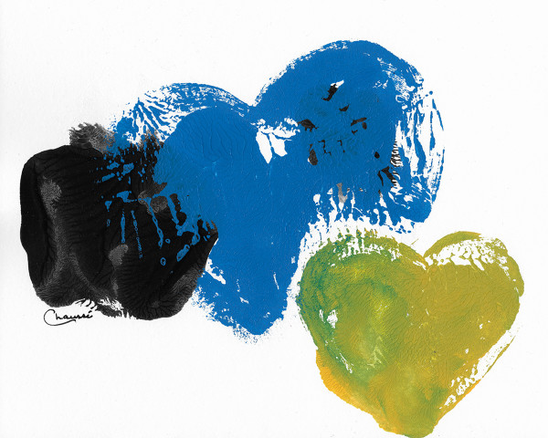 Blue and Green Yellow Hearts