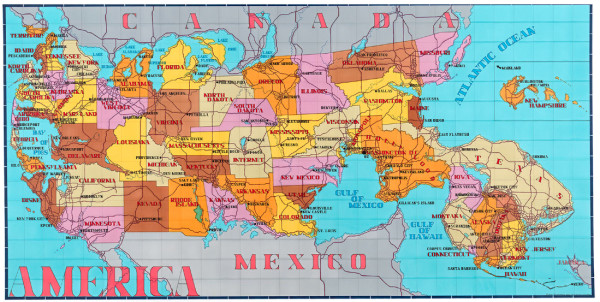America (Key Map of the States and Their Capitols)