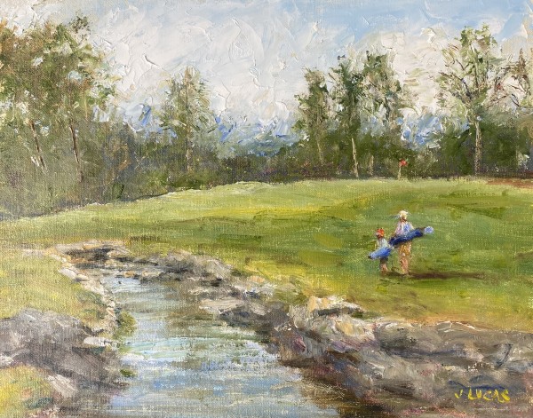 Brook and Brook Walking the Back 9 by Janet Lucas Beck