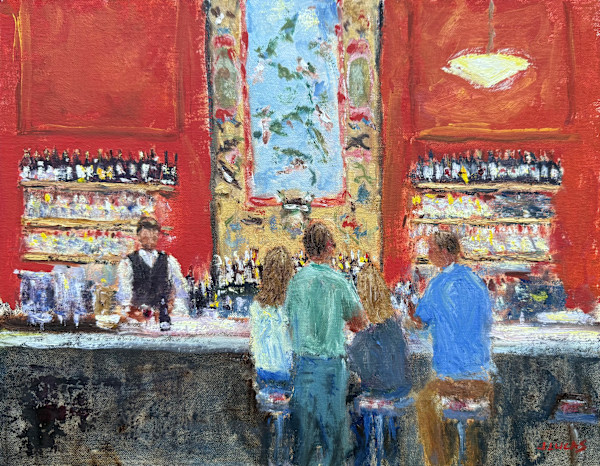 Catching up at Bottega by Janet Lucas Beck