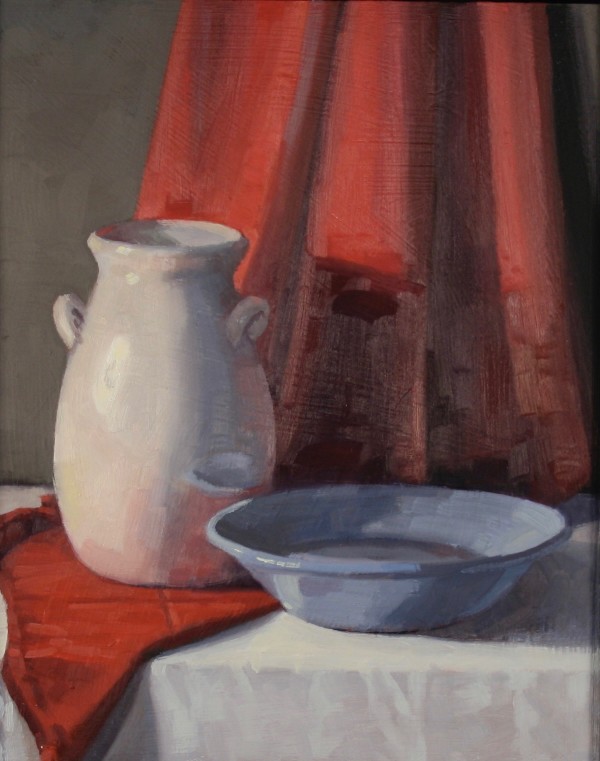 Still Life With Red Cloth by Eileen Eder