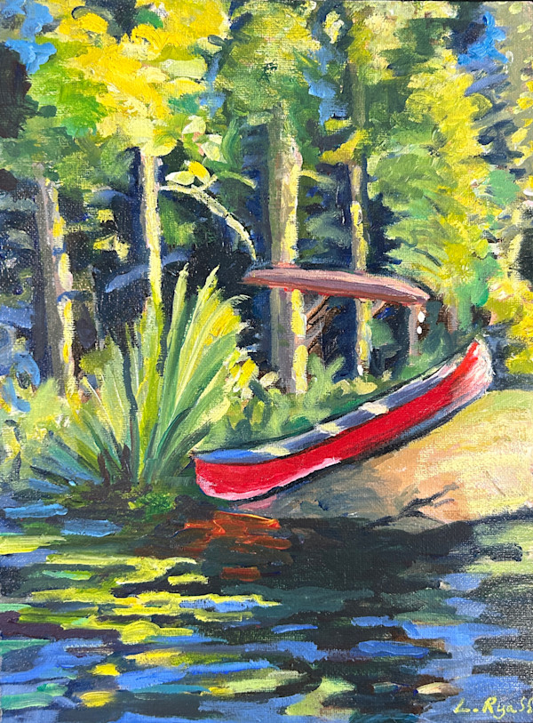 Red Canoe at Dusk, Magnetawan by Lynne Ryall, Image 1.