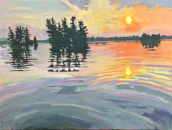 Hazy Early Morning Paddle, Lake Kashabog, the Kawarthas by Lynne Ryall, Image 1.