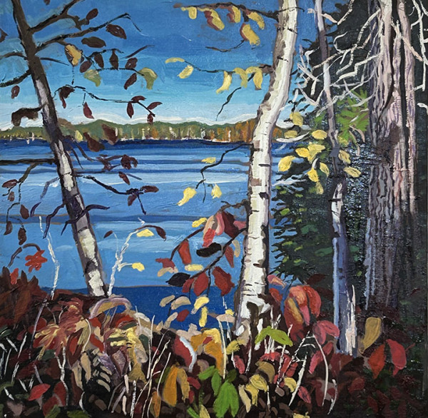 Birch with Colour, Combermere, Ontario by Lynne Ryall