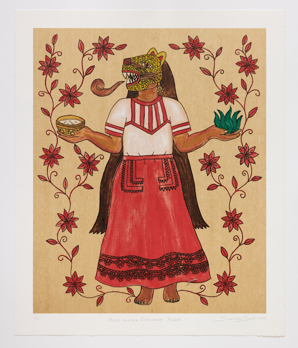 Mujer Mixteca Ofrendando Pulque 2 by Santiago Savi