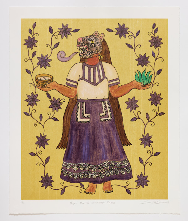 Mujer Mixteca Ofrendando Pulque 3 by Santiago Savi