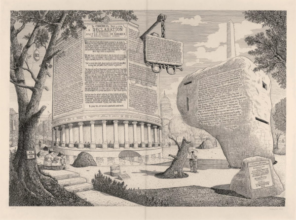 Proposal for a Monument to the Declaration of Independence (and a Pavilion to Frederick Douglass) by Sandow Birk