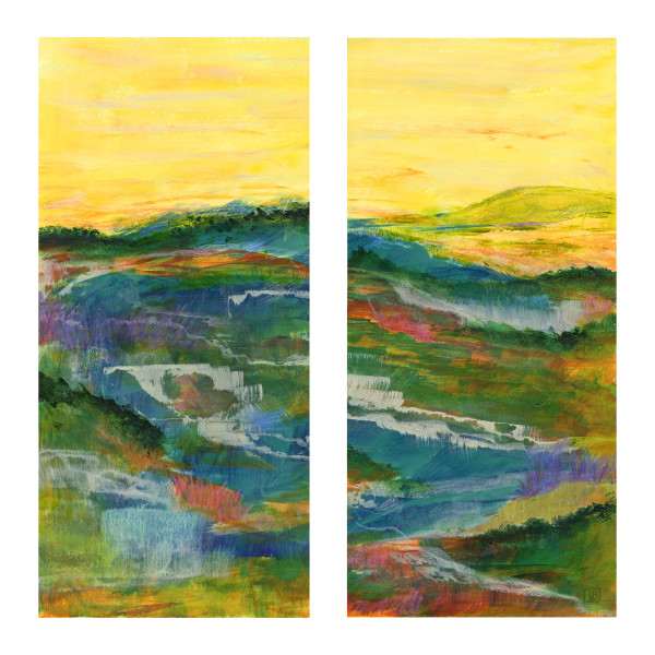 Flowing Land (diptych) by Julia R. Berkley