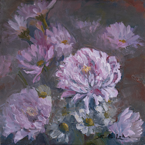 Chrysanthemums and Daisies by Robin Luker, Image 1.
