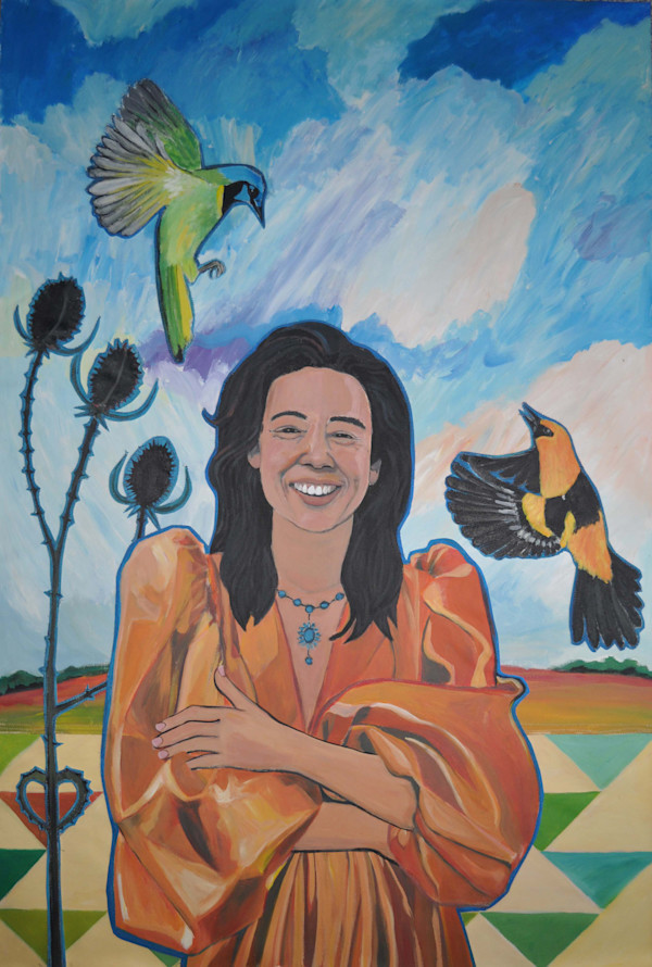 Pantsuit Portrait Painting: Christine by Shannon Maisel