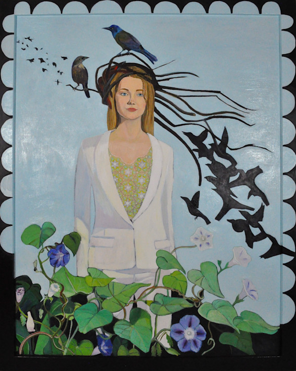 Pantsuit Portrait Painting: Contemporary Suffragette by Shannon Maisel