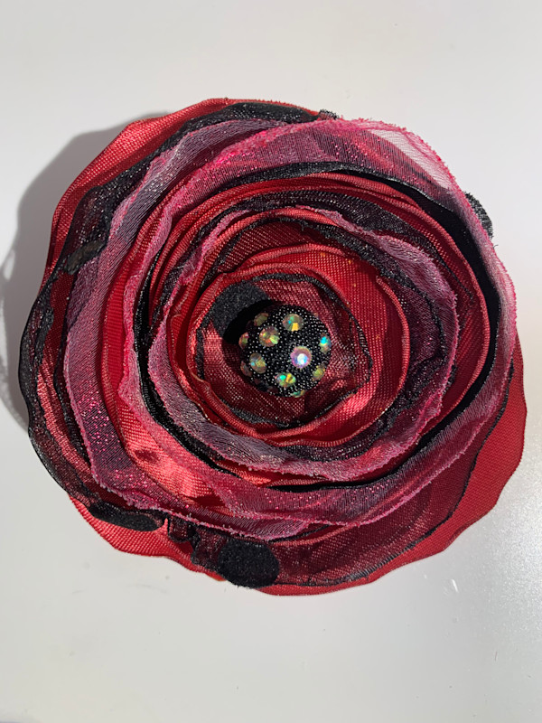 Black Pink Flower Pin/Clip by Eleftheria Easley, Image 2.