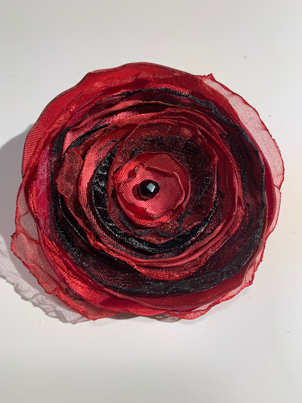 Red Wine Flower Pin/Clip by Eleftheria Easley, Image 1.
