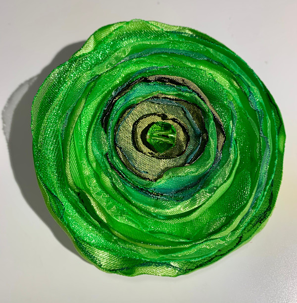 Spring Green Flower Pin/Clip by Eleftheria Easley, Image 1.