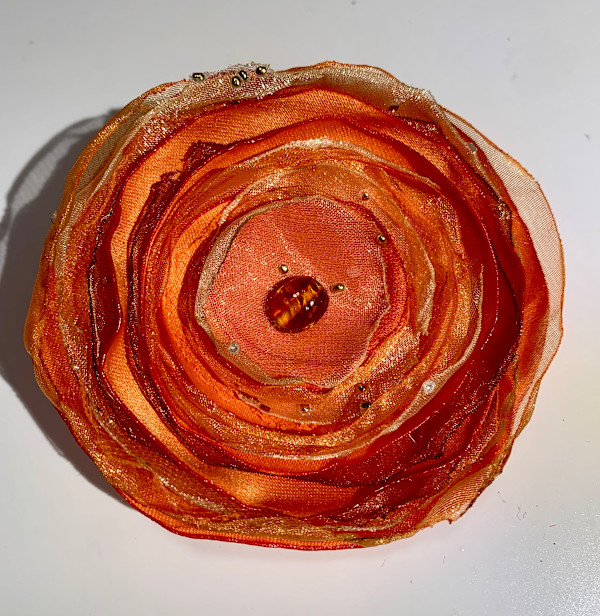 Tangerine Flower Pin/Clip by Eleftheria Easley, Image 1.