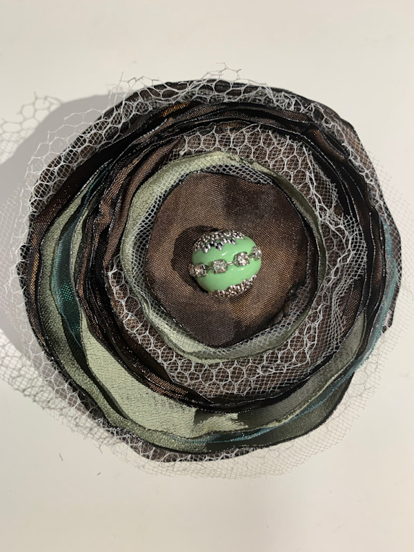 Mint Chocolate Flower Pin/Clip by Eleftheria Easley, Image 2.