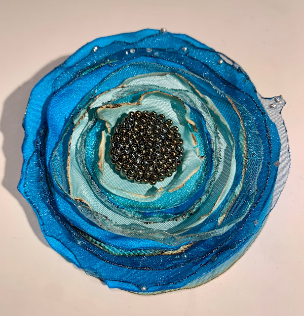 Sea and Sky Flower Pin/Clip by Eleftheria Easley, Image 1.