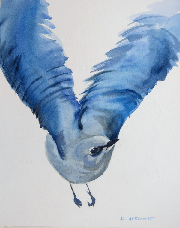 Mountain Bluebird Flight by Karyn deKramer