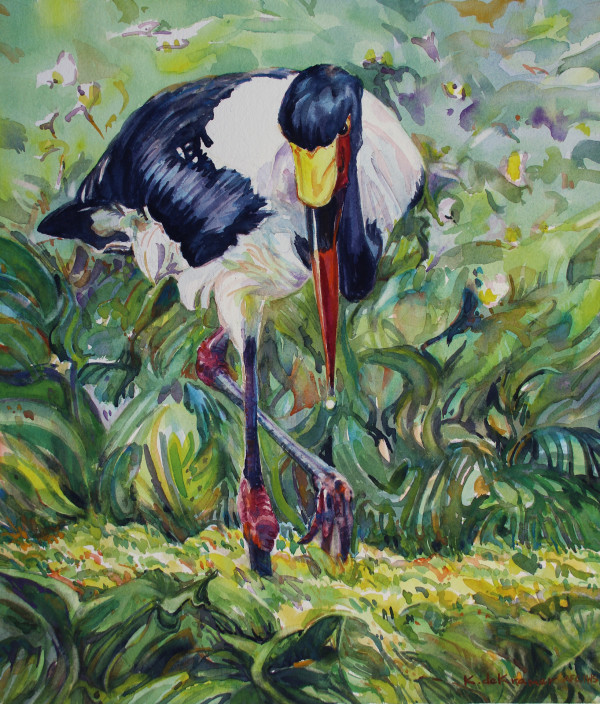 Saddle- billed Stork by Karyn deKramer