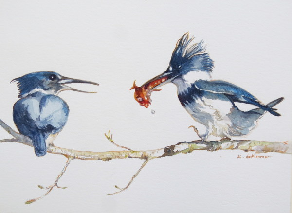 The Proposal - Kingfisher Pair by Karyn deKramer