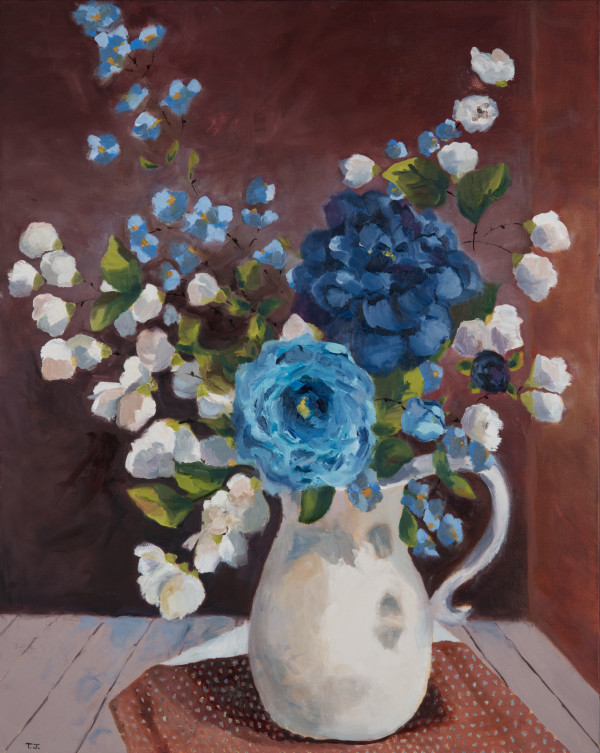 Still Life with Vase and Blue Flowers