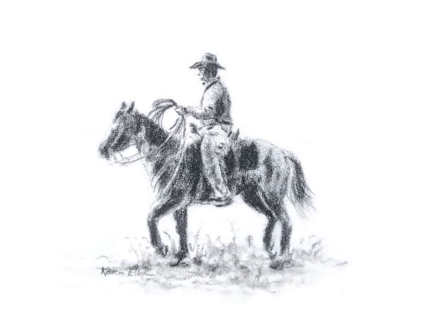 Cowboy Sketch I by Karen Franqui Elkan