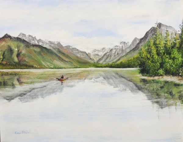 Kayak on Lake Mcdonald by Karen Franqui Elkan 