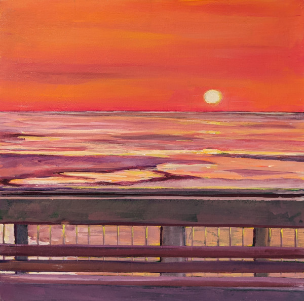 Dog Beach -Orange Sunset - Del Mar by Kate Joiner