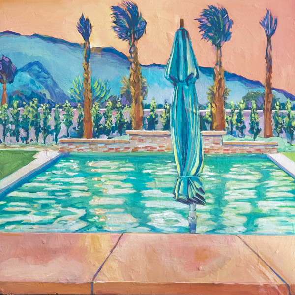 Palm Springs Pool at Sunset by Kate Joiner