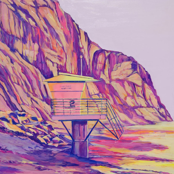 Torrey Pines Towers, Diptych, 2023 - Torrey Pines  Lifeguard Tower 2 by Kate Joiner