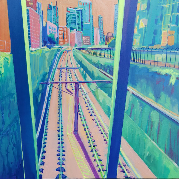 San Diego Trolley Tracks by Kate Joiner