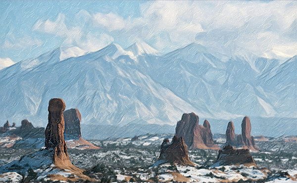 Arches Landscape, in Winter by Lewis Jackson