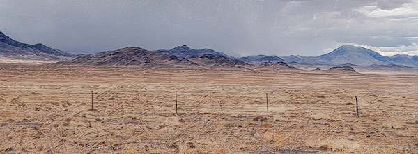 Desert Landscape, Distant Rains by Lewis Jackson