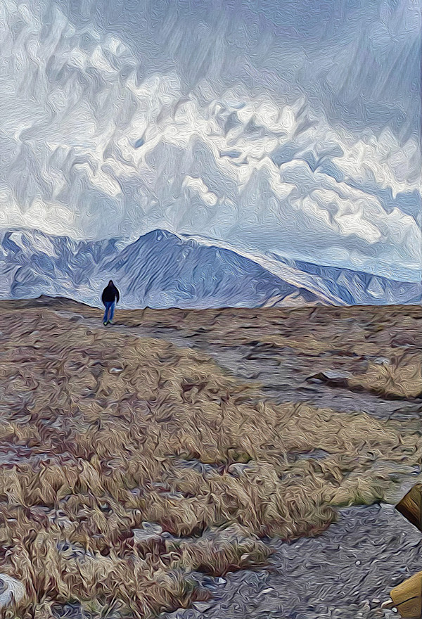 Lone Walker, Above Treeline by Lewis Jackson