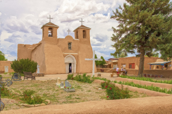 ST. Francis Mission (landscape view) by Lewis Jackson