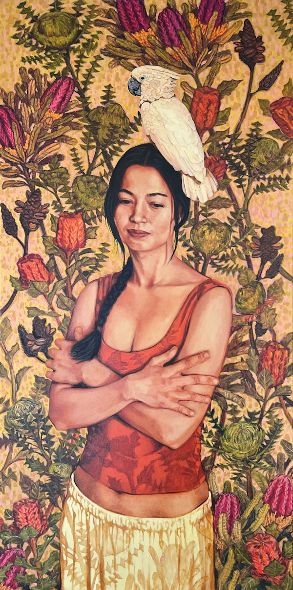 Ange with Pink Cockatoo by Kim Harding