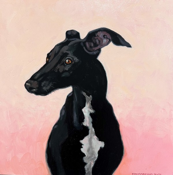 "In the Pink " 30 x 30cm, oil on canvas by Kim Harding